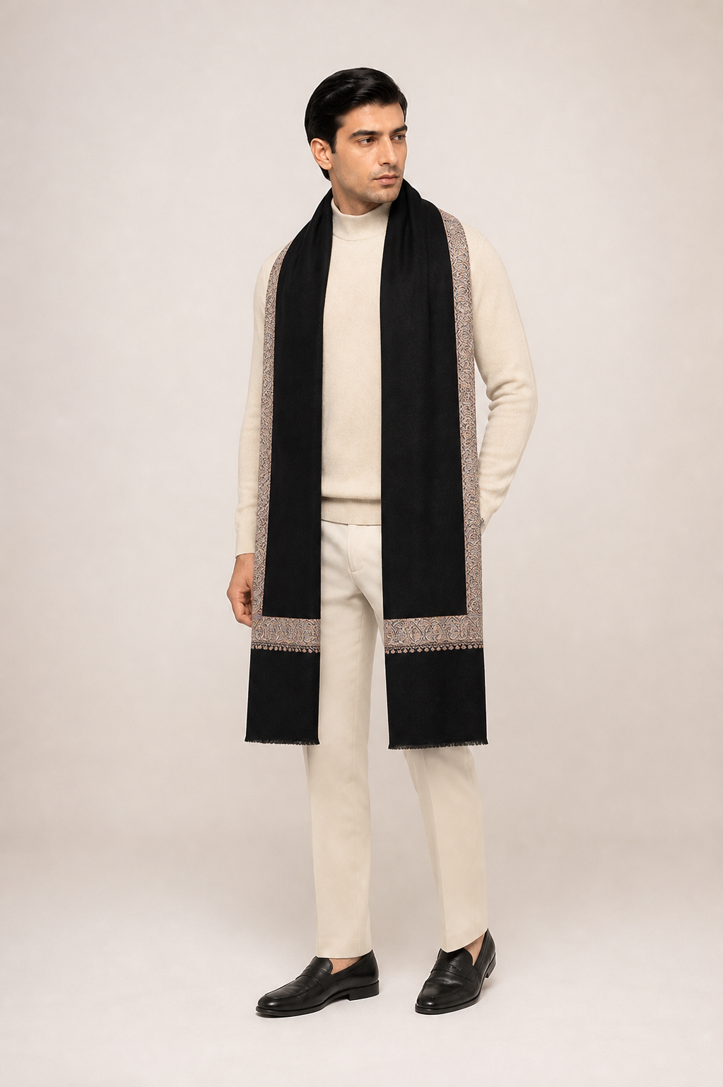 Cashmina Royal - Cashmina Double Hashi Border Shawl