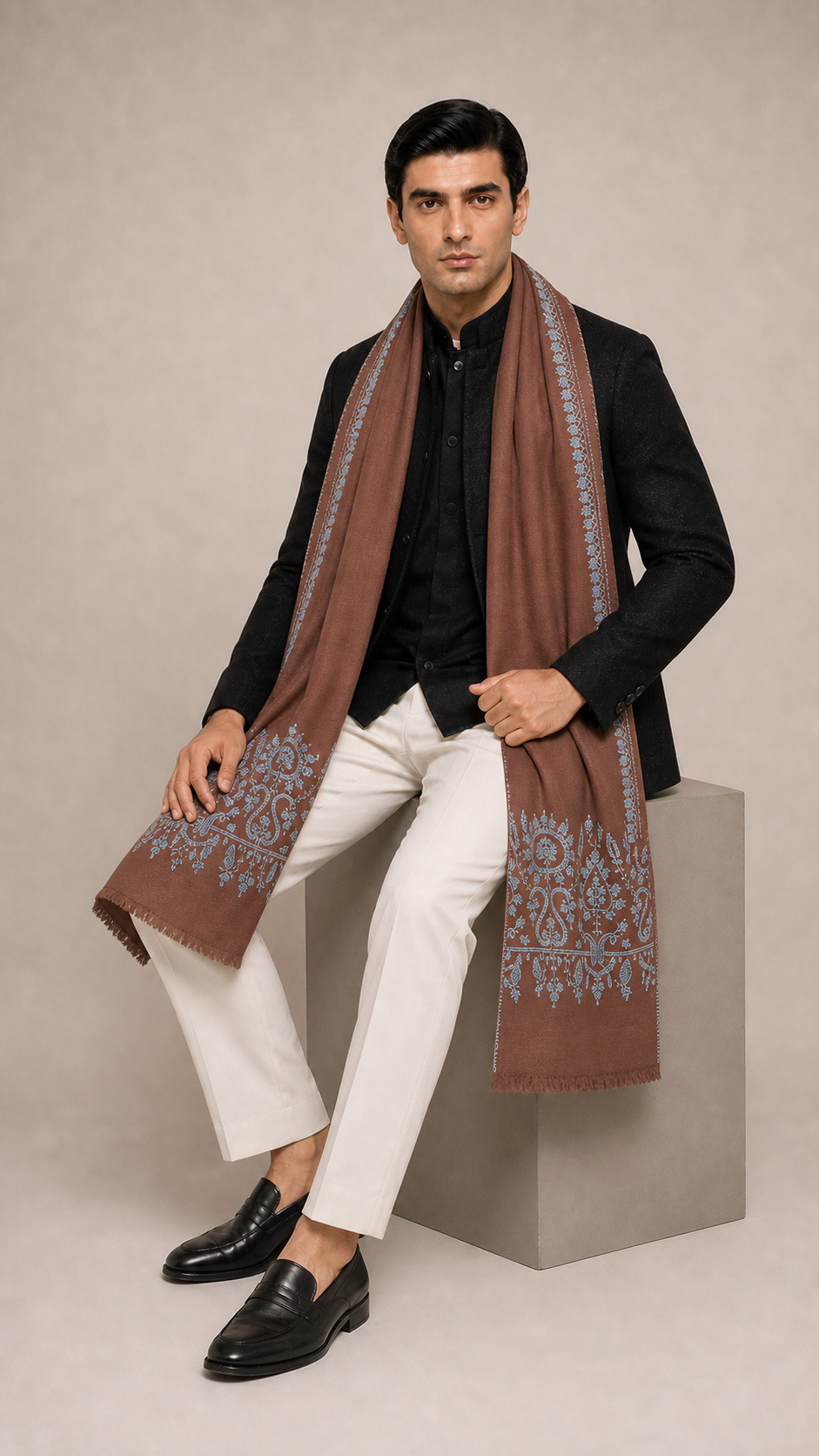 Cashmina Palla - Cashmina Palla Embroidery Shawl