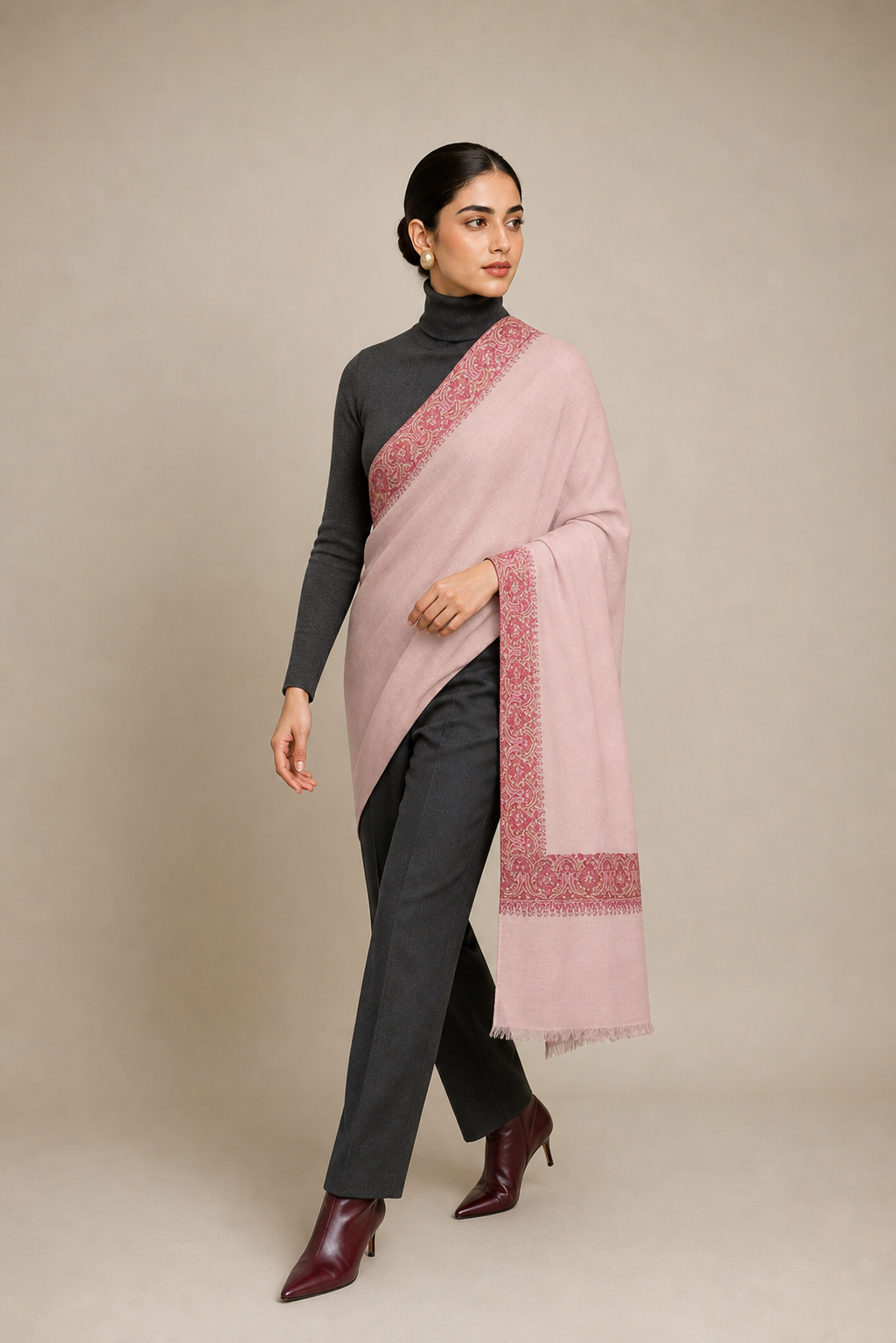 Cashmina Royal - Cashmina Double Hashi Border Shawl
