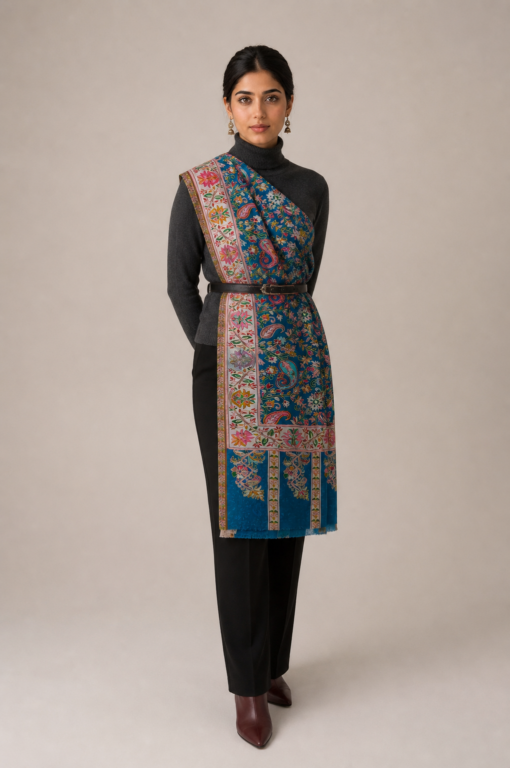 Kalamkari Heritage - Fine Wool Kalamkari Shawl