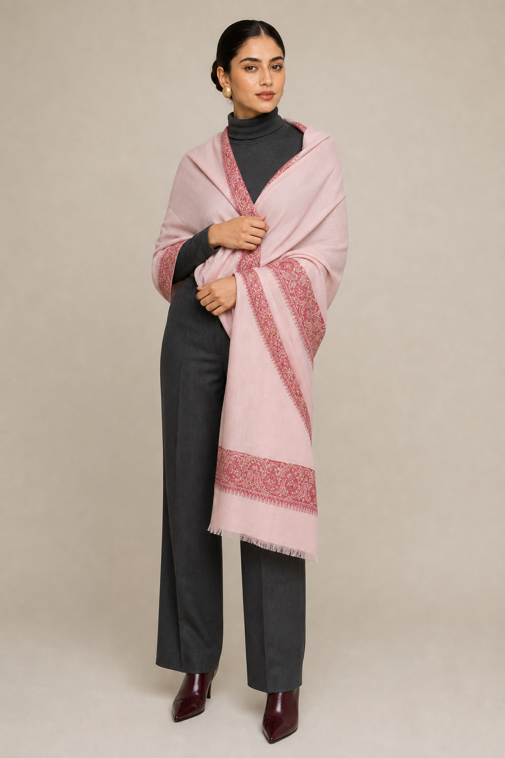 Cashmina Royal - Cashmina Double Hashi Border Shawl