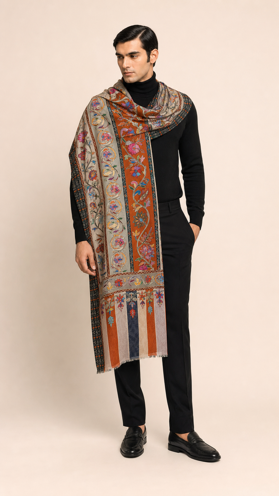 Kalamkari Heritage - Fine Wool Kalamkari Shawl