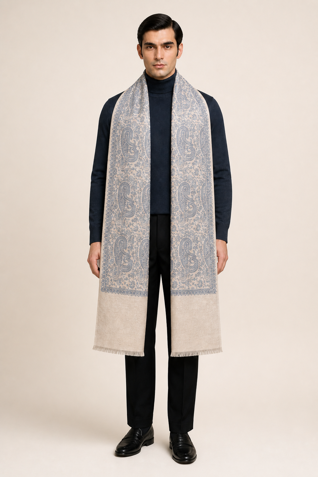 Jama Solid - Fine Wool Single Colour Jama Stole