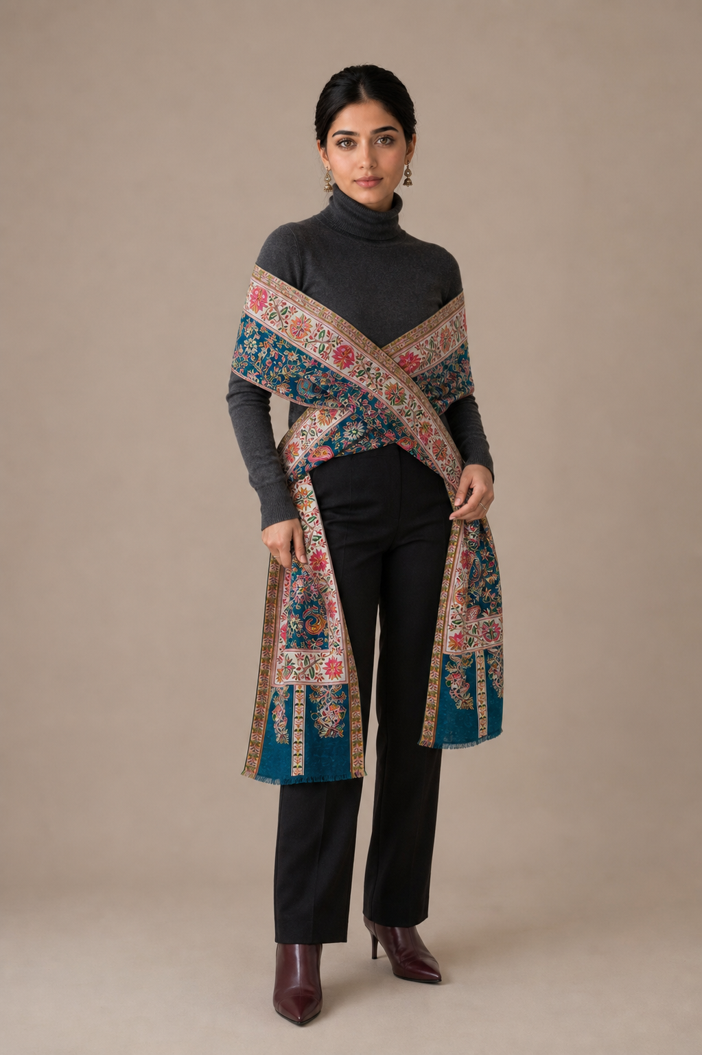 Kalamkari Heritage - Fine Wool Kalamkari Shawl