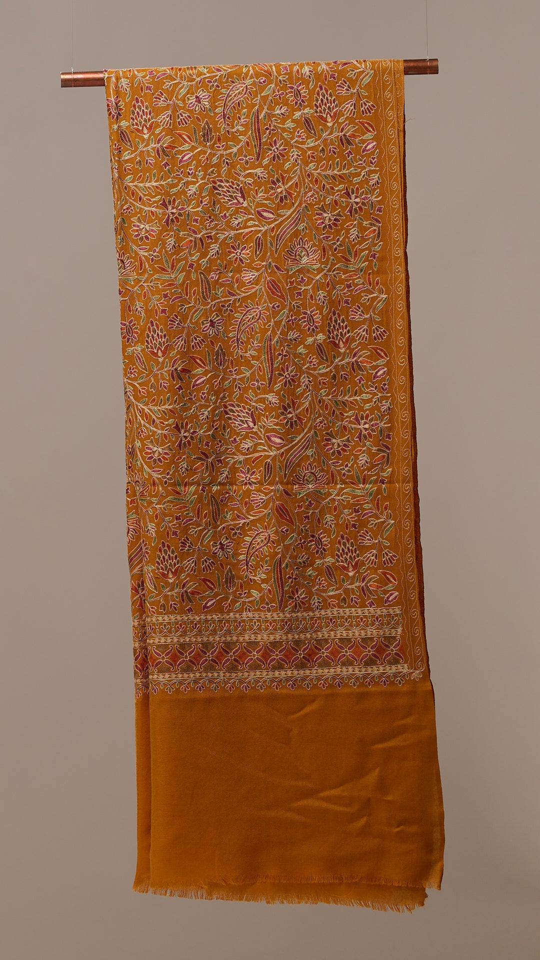 Nalki Soft - Fine Wool Nalki Work Stole