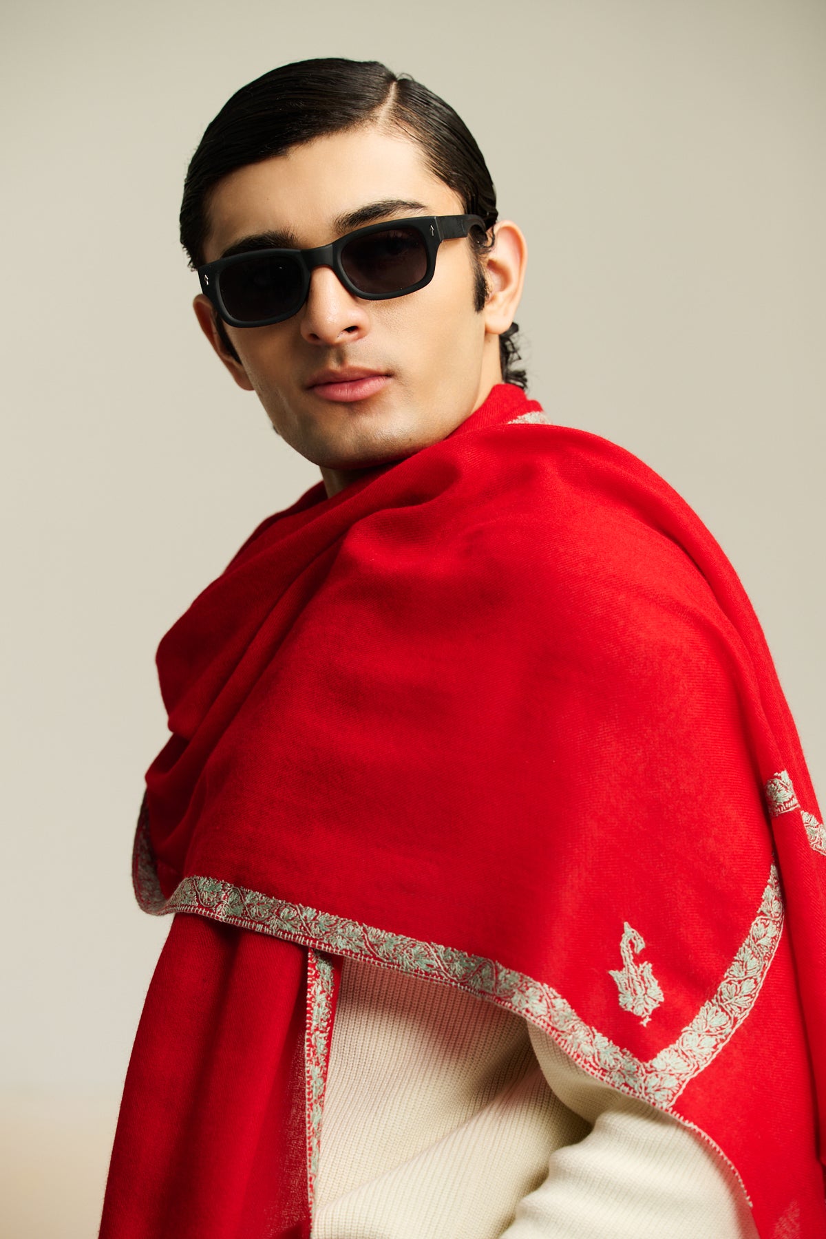 Sozni Lite - Light Sozni Cashmina Stole