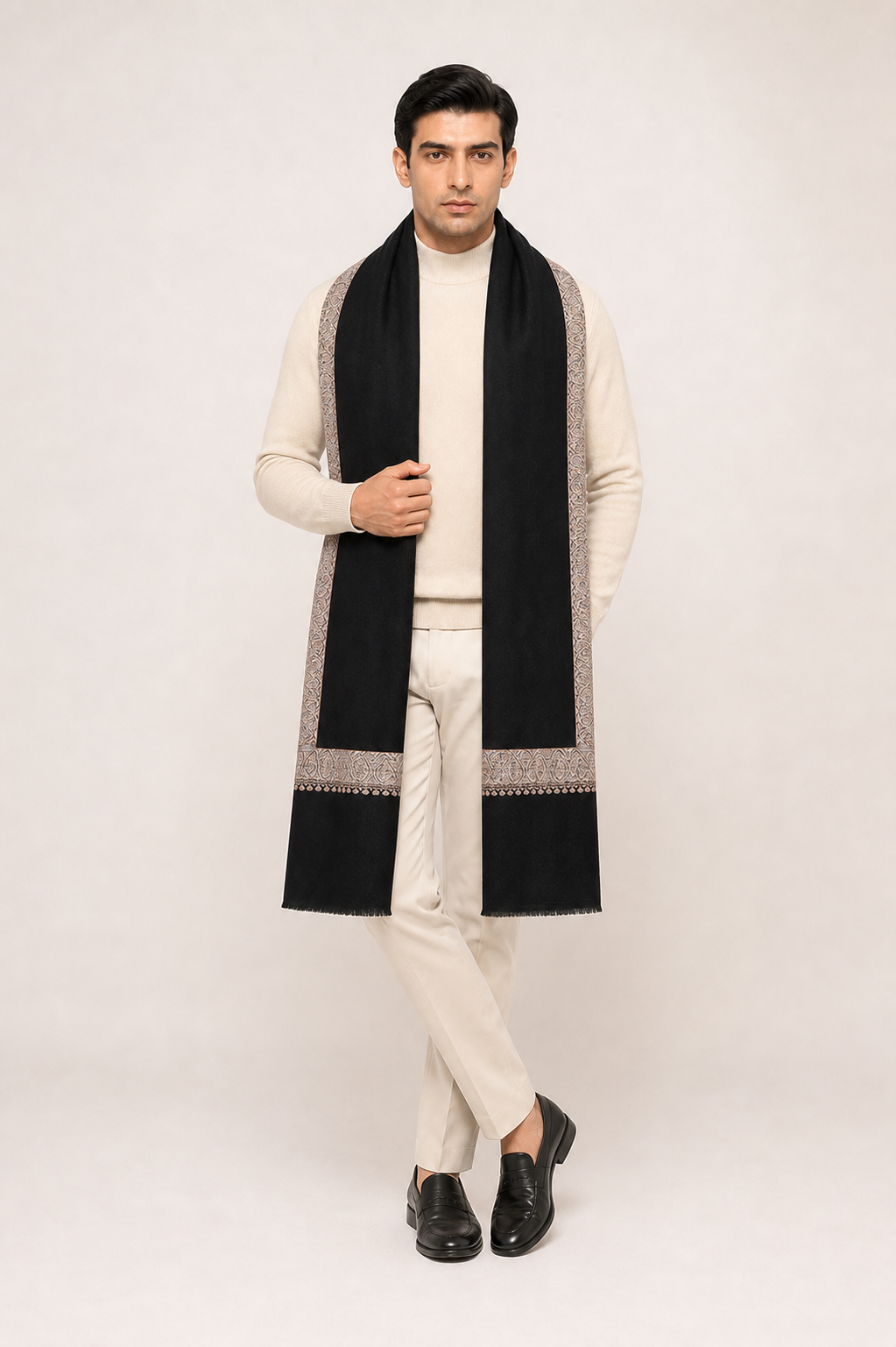 Cashmina Royal - Cashmina Double Hashi Border Shawl