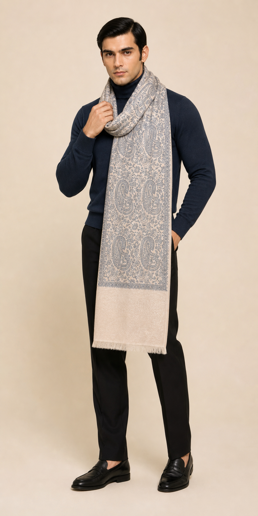 Jama Solid - Fine Wool Single Colour Jama Stole