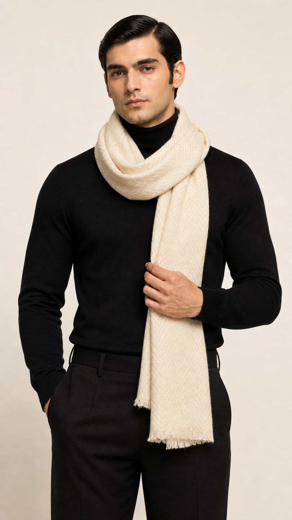 Chevron Core - Fine Wool Chevron Weave Muffler