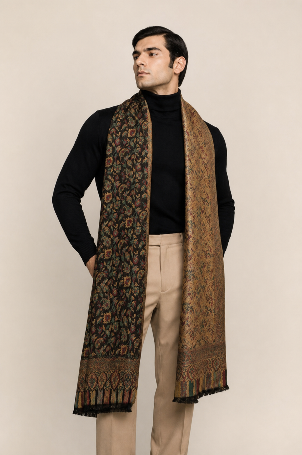 Jamavar Core - Classic Jamavar Reversible Shawl