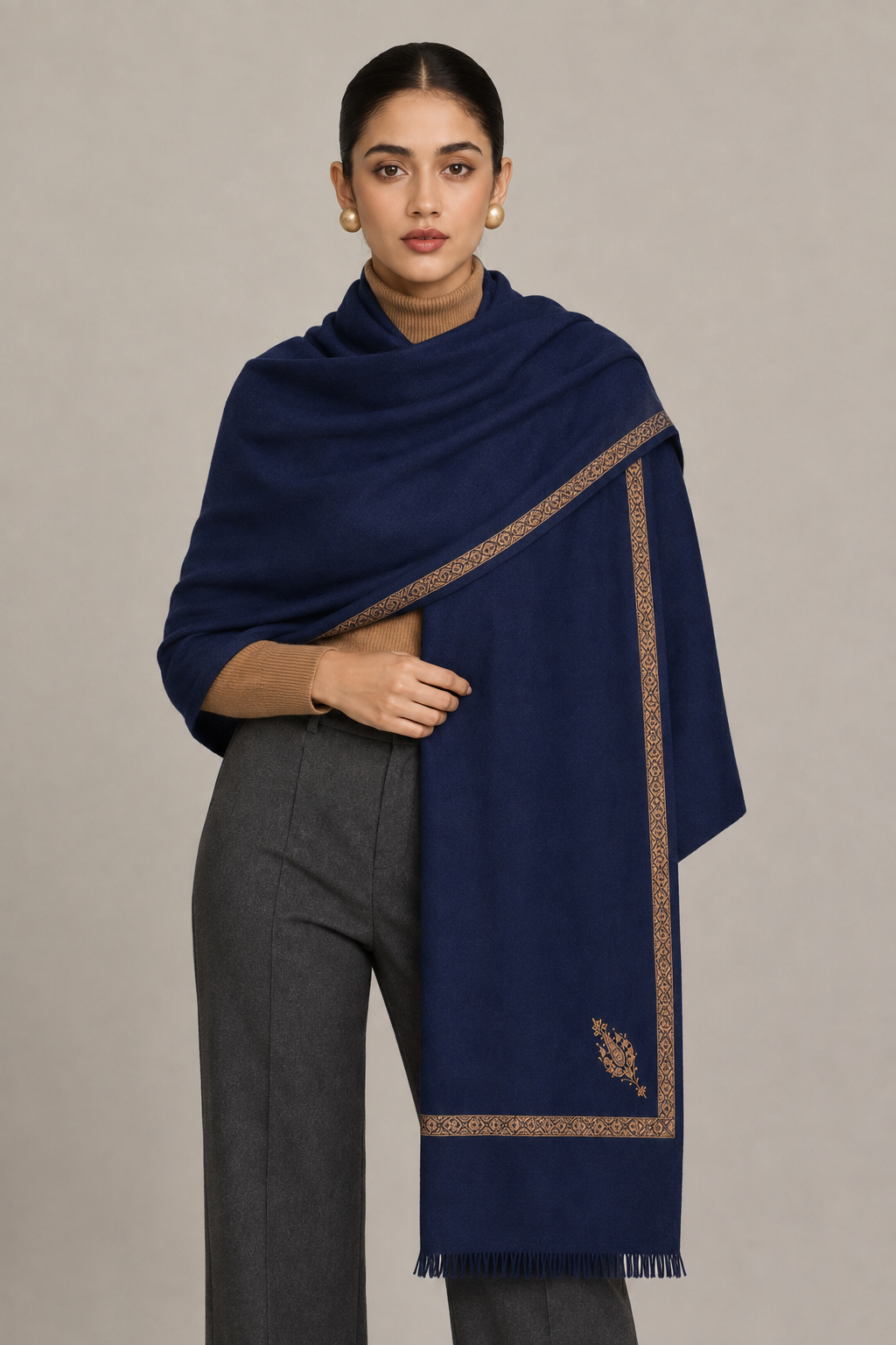 Hashi Mini - Cashmina Small Hashi Border Shawl