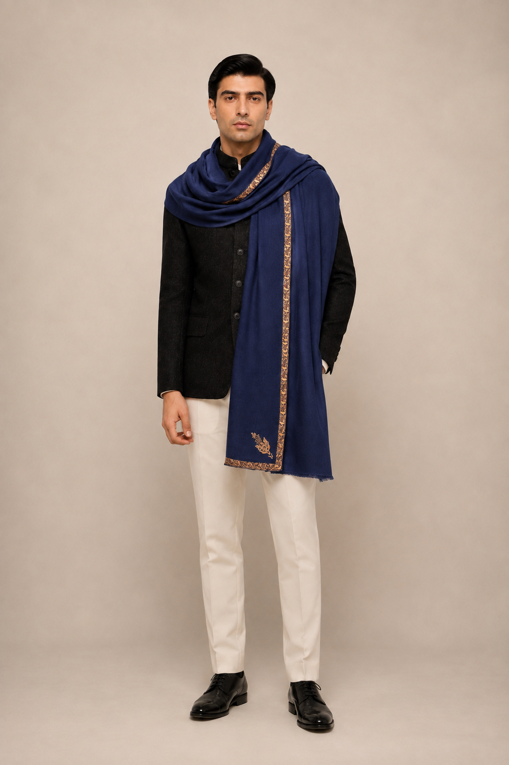 Hashi Mini - Cashmina Small Hashi Border Shawl