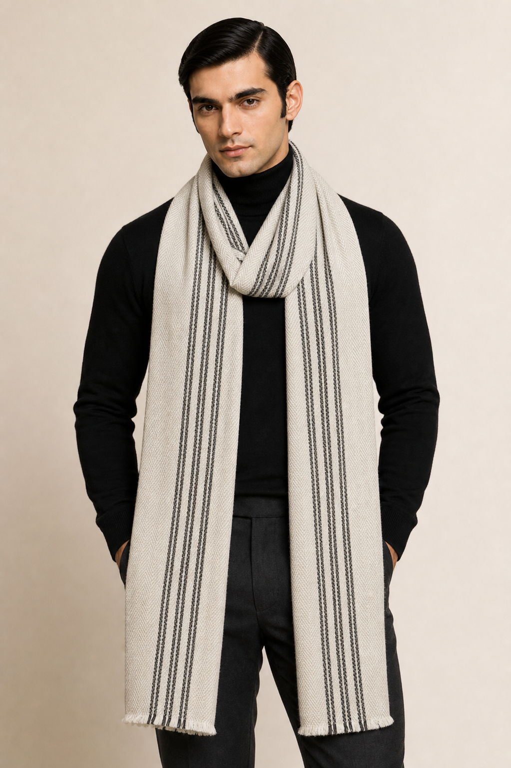 Chevron Core - Fine Wool Chevron Weave Muffler