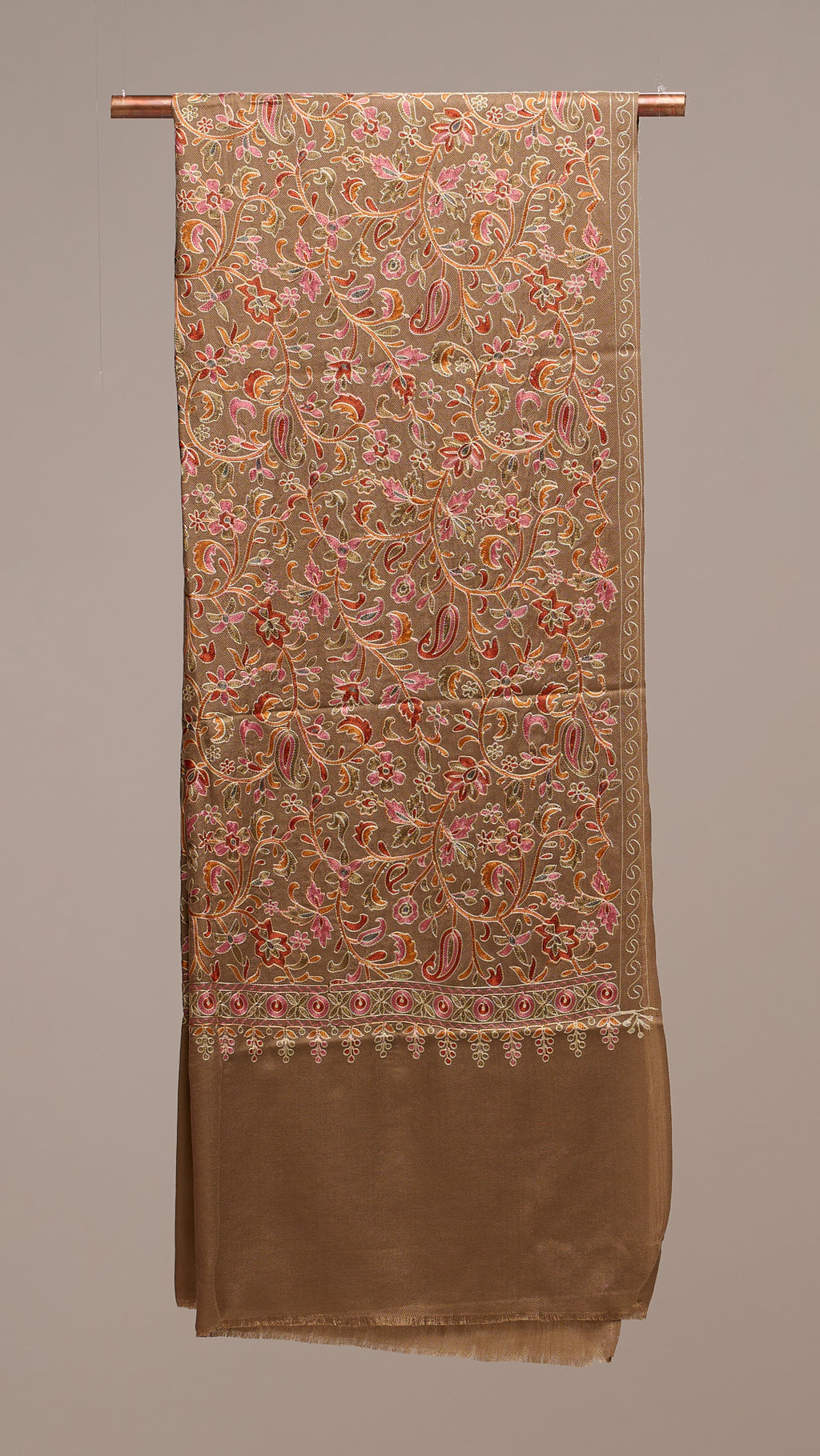 Nalki Soft - Fine Wool Nalki Work Stole