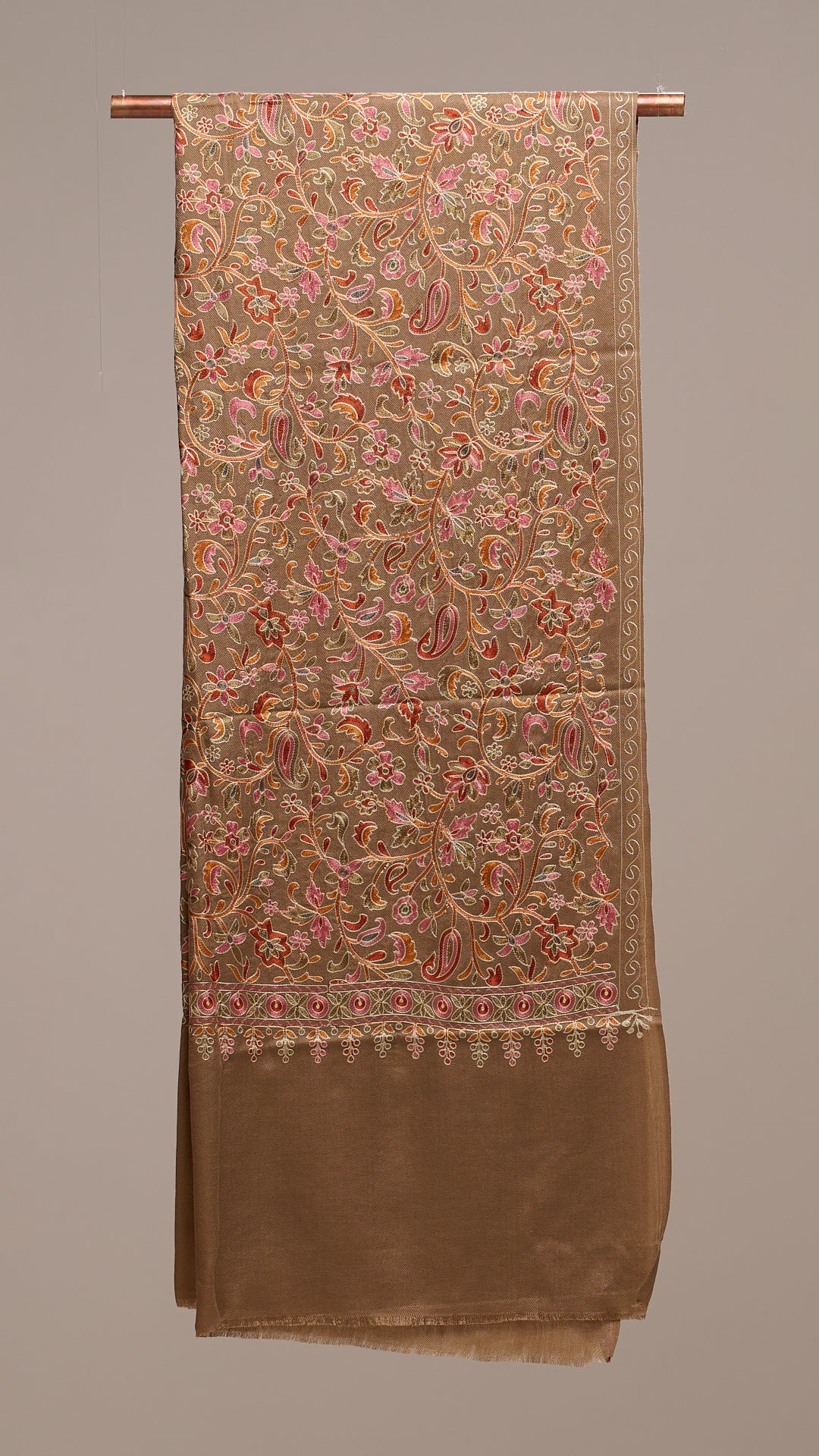 Nalki Soft - Fine Wool Nalki Work Stole