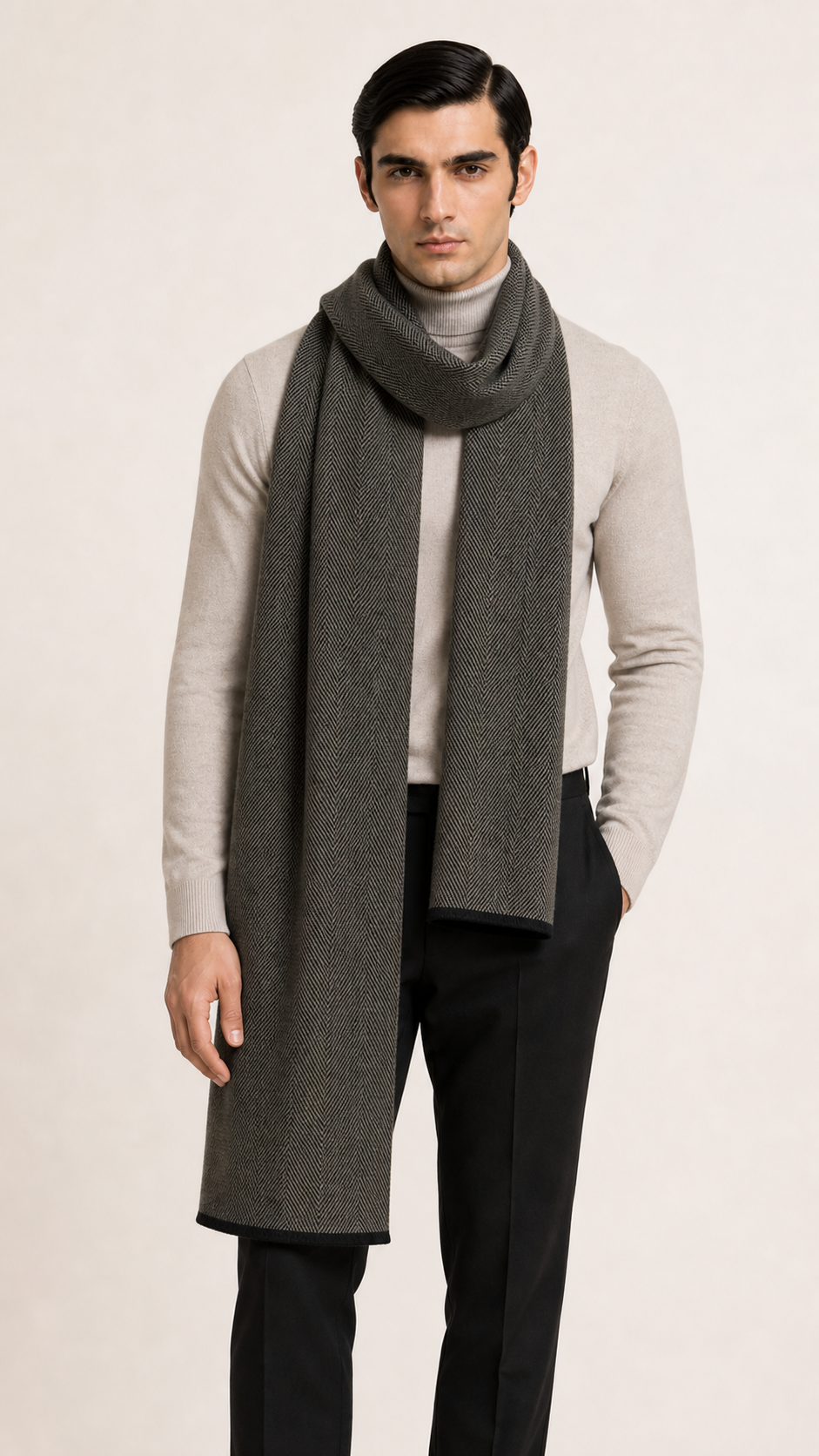 Chevron Core - Fine Wool Chevron Weave Muffler