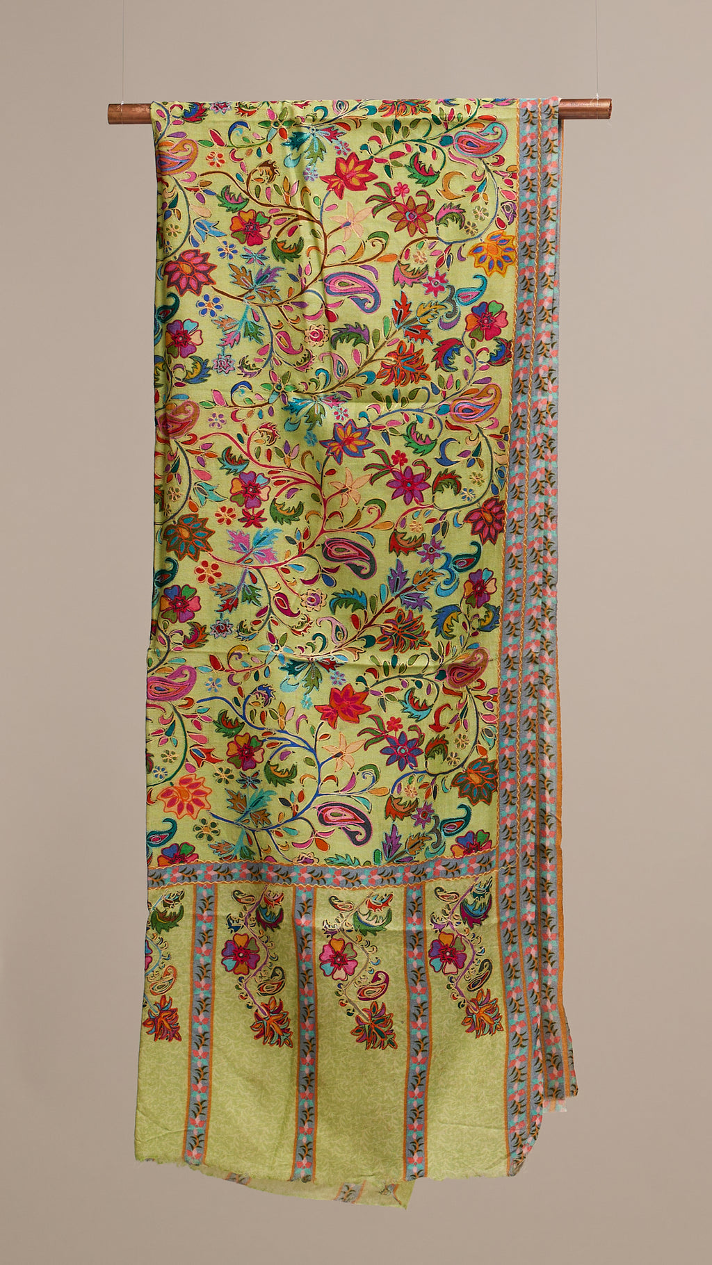 SS - Kalamkari Bloom - Fine Wool Kalamkari Stole