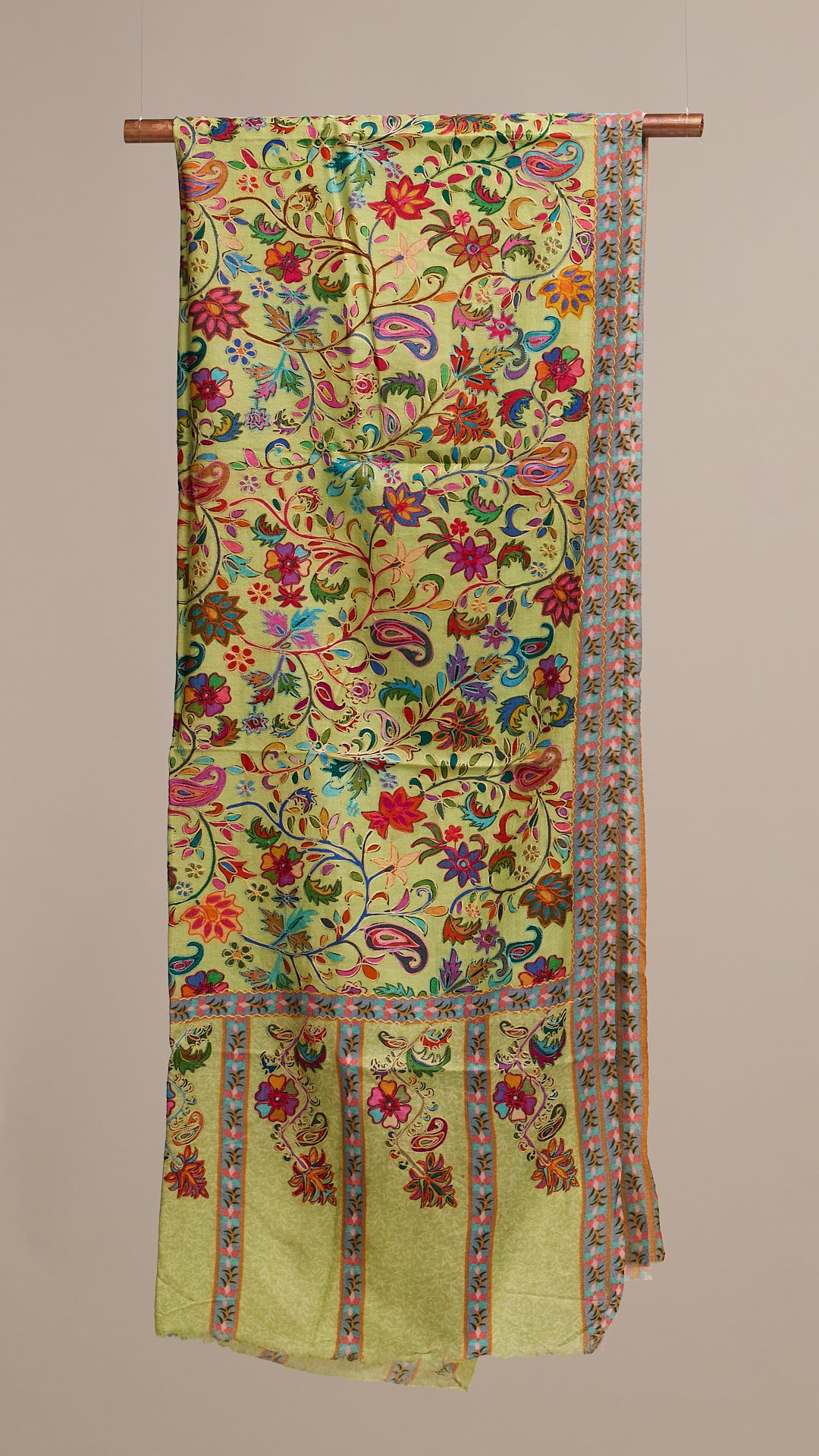 SS - Kalamkari Bloom - Fine Wool Kalamkari Stole