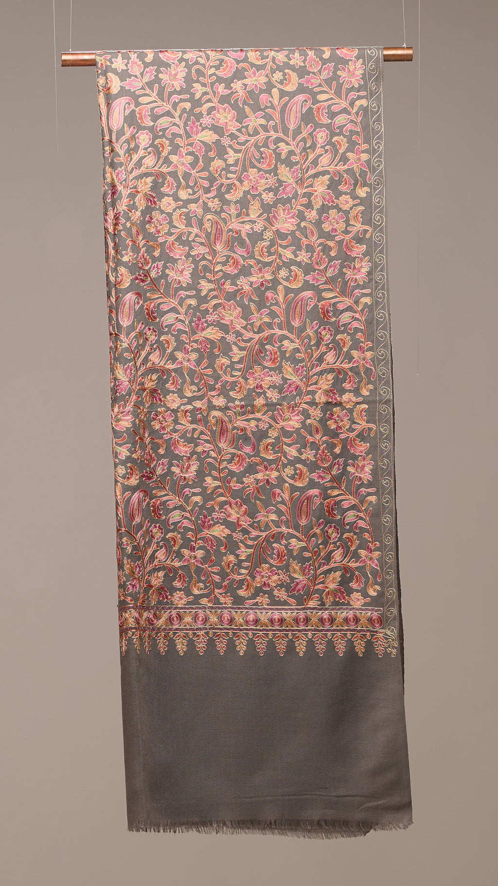 Nalki Soft - Fine Wool Nalki Work Stole