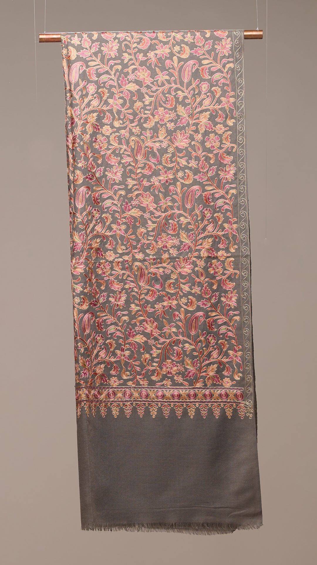 Nalki Soft - Fine Wool Nalki Work Stole