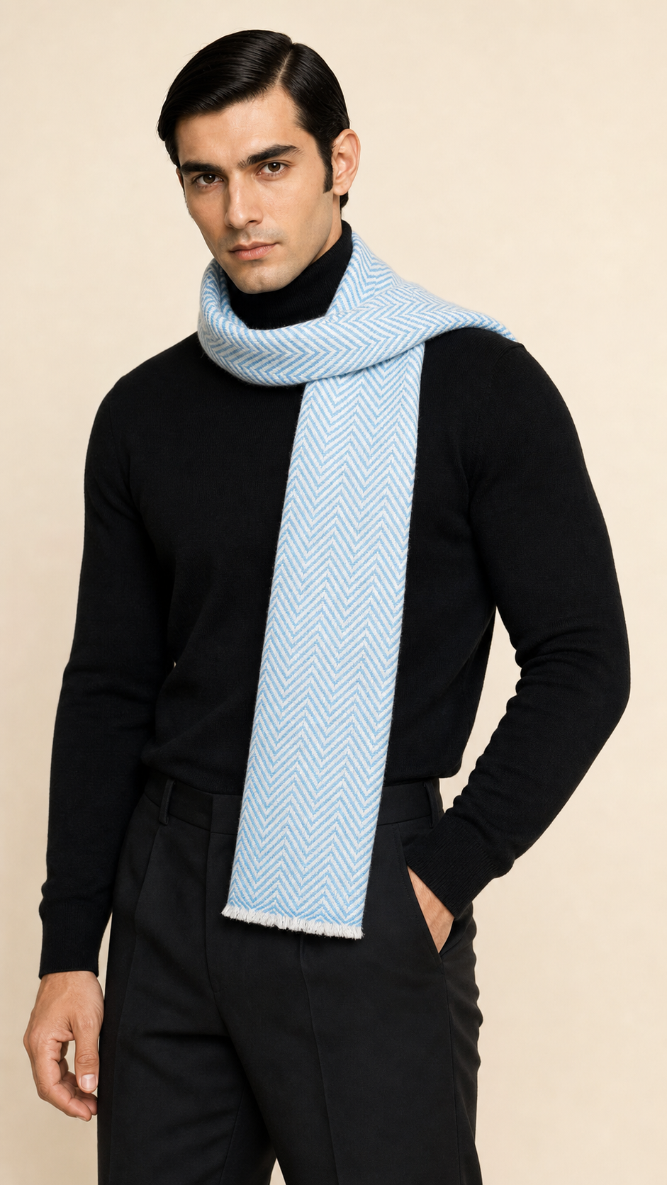 Chevron Core - Fine Wool Chevron Weave Muffler
