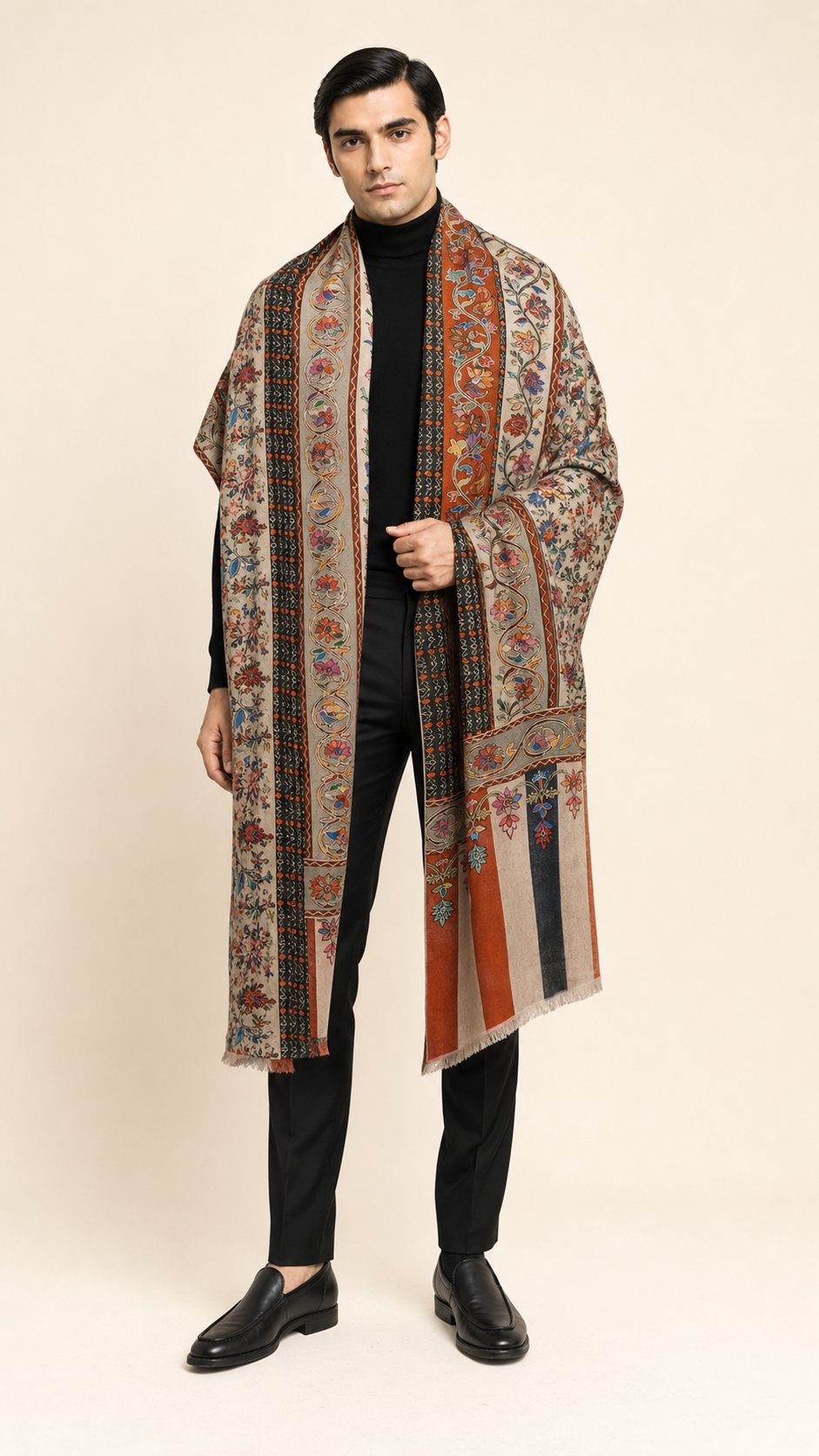 Kalamkari Heritage - Fine Wool Kalamkari Shawl