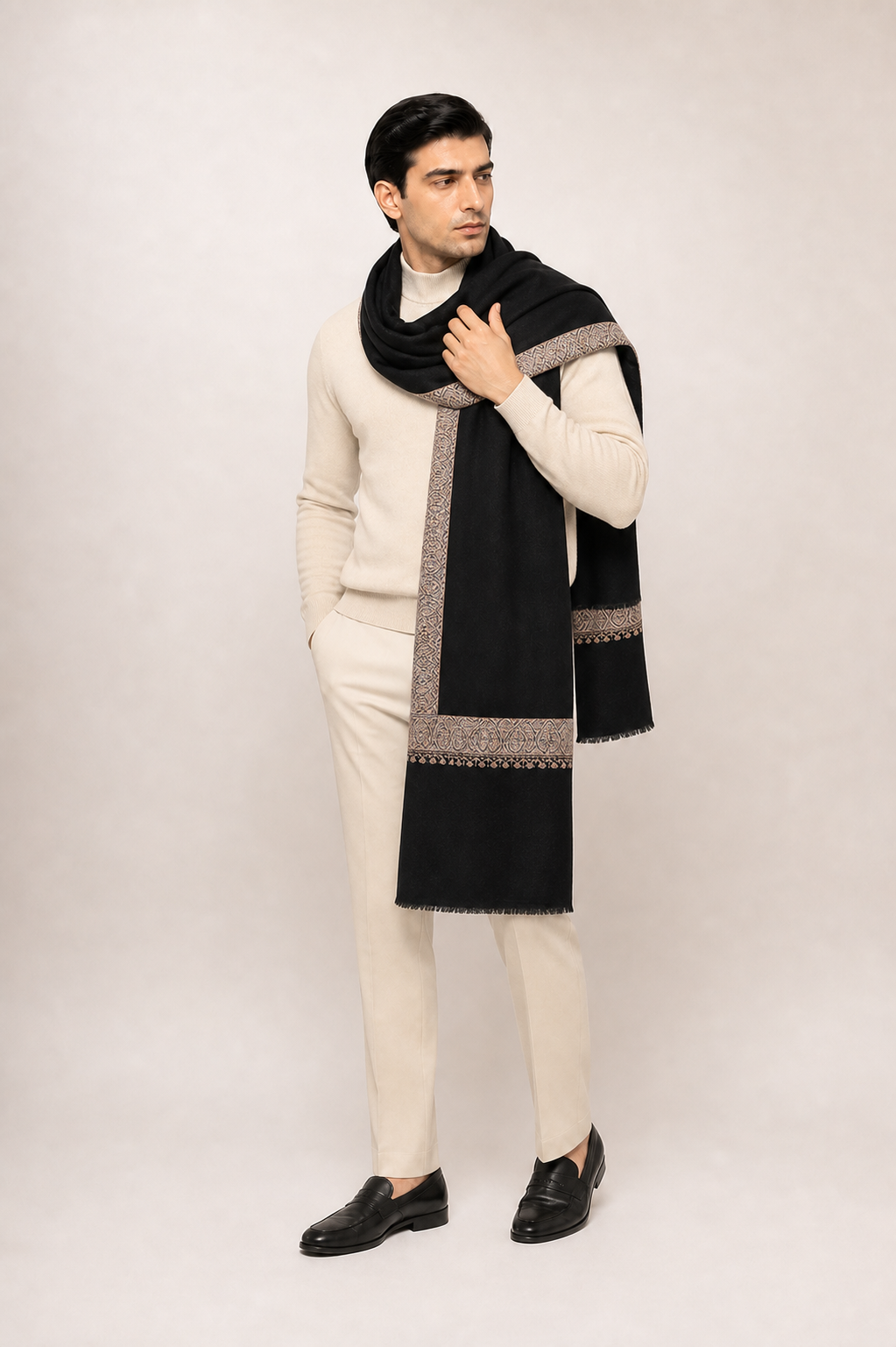 Cashmina Royal - Cashmina Double Hashi Border Shawl
