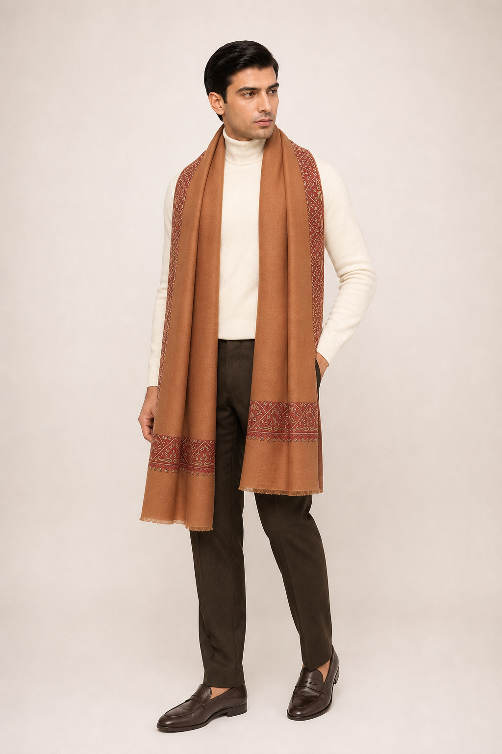 Cashmina Royal - Cashmina Double Hashi Border Shawl