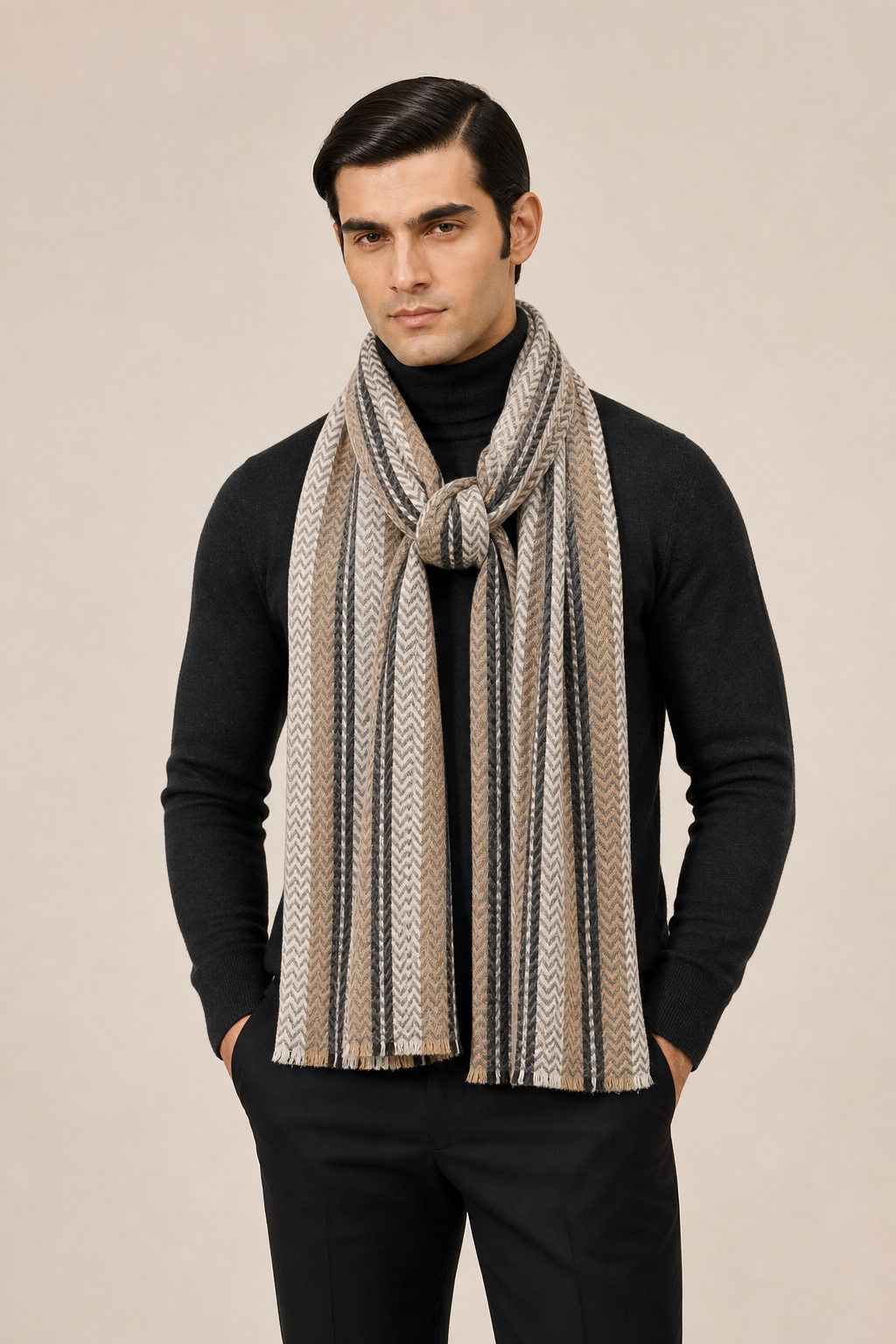 Chevron Core - Fine Wool Chevron Weave Muffler