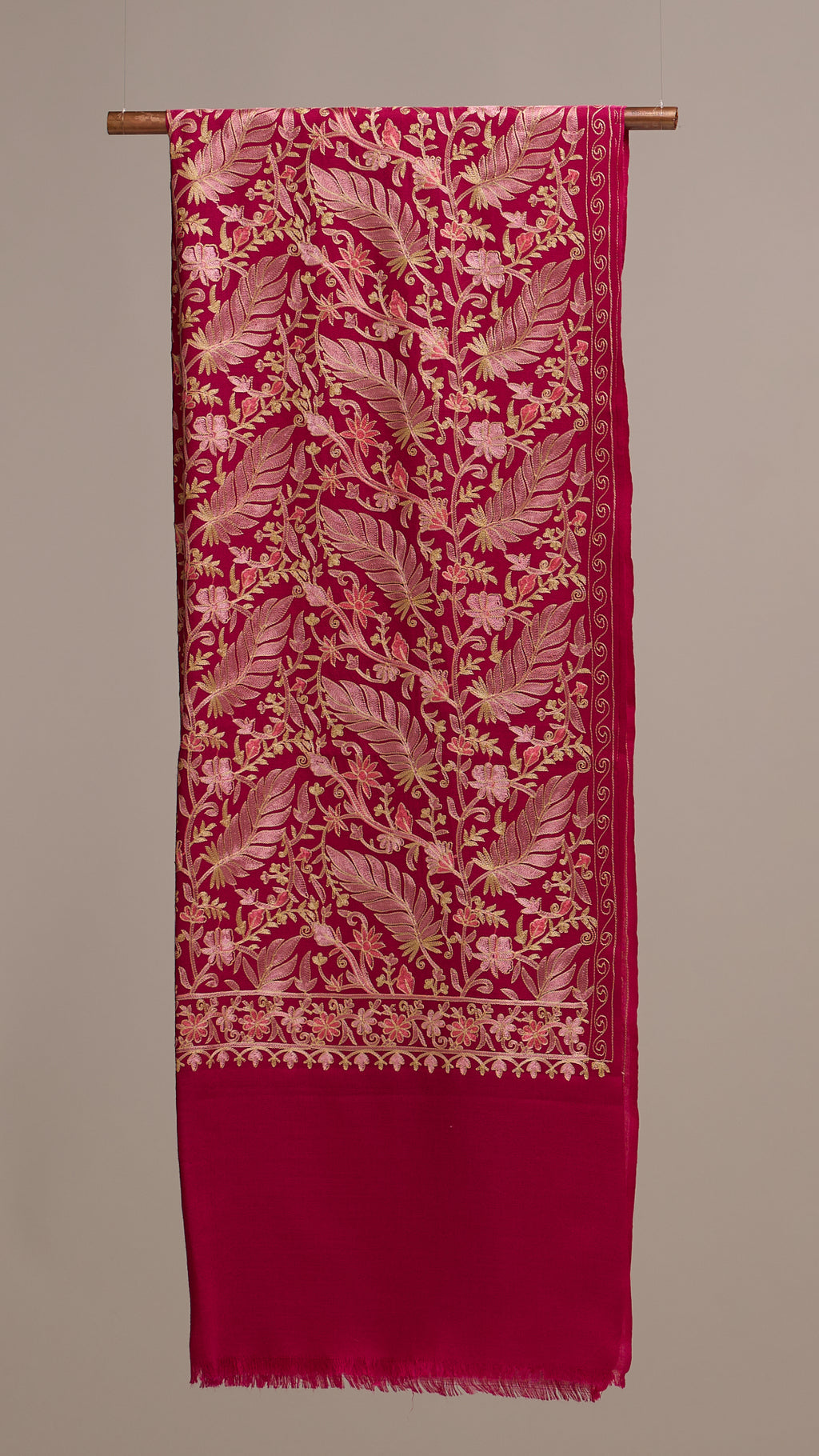 Nalki Soft - Fine Wool Nalki Work Stole