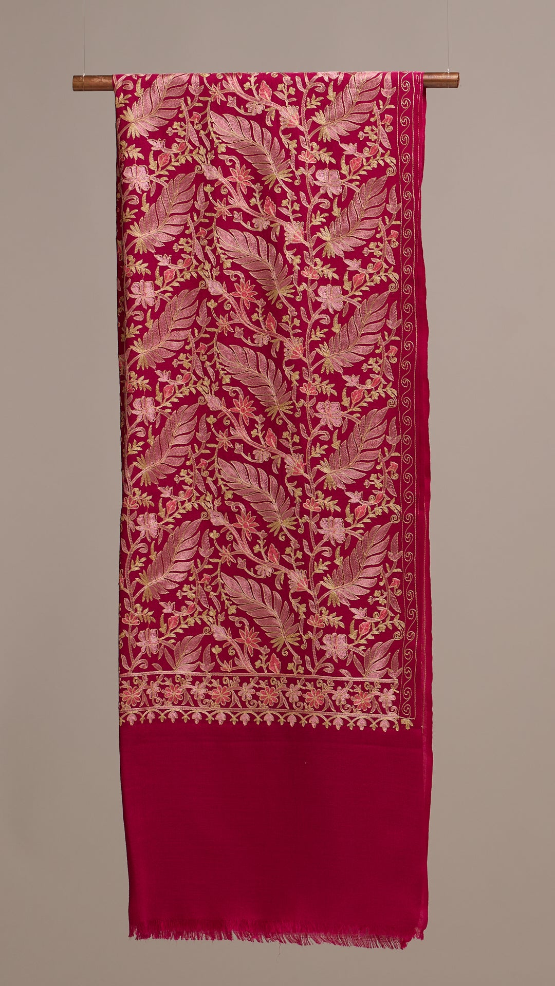 Nalki Soft - Fine Wool Nalki Work Stole