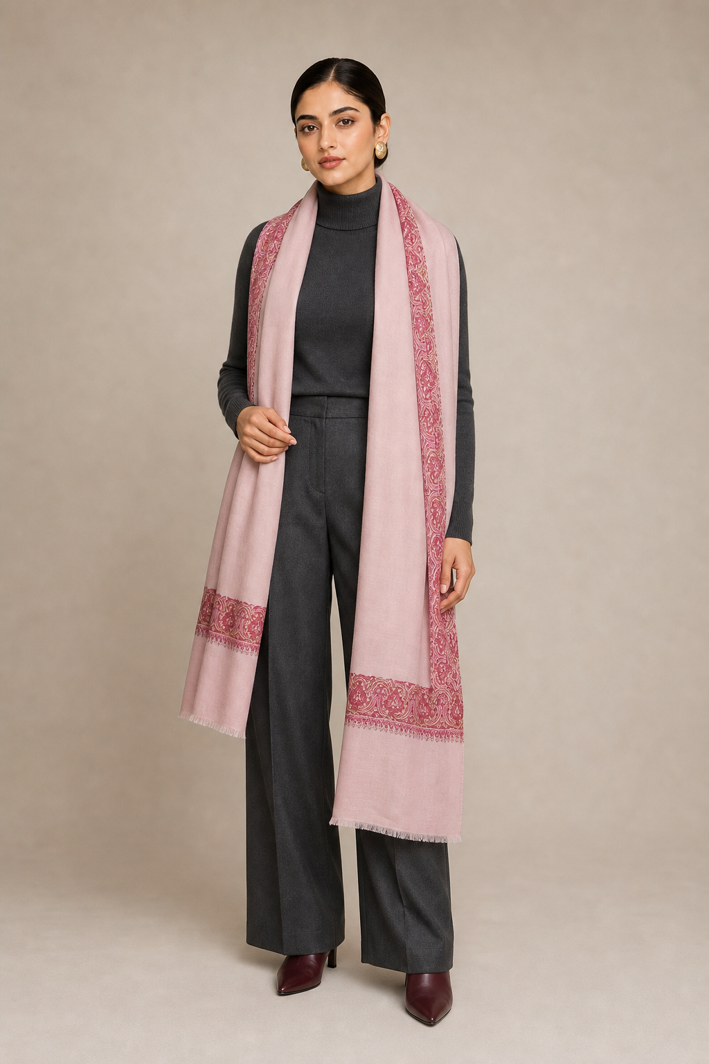 Cashmina Royal - Cashmina Double Hashi Border Shawl