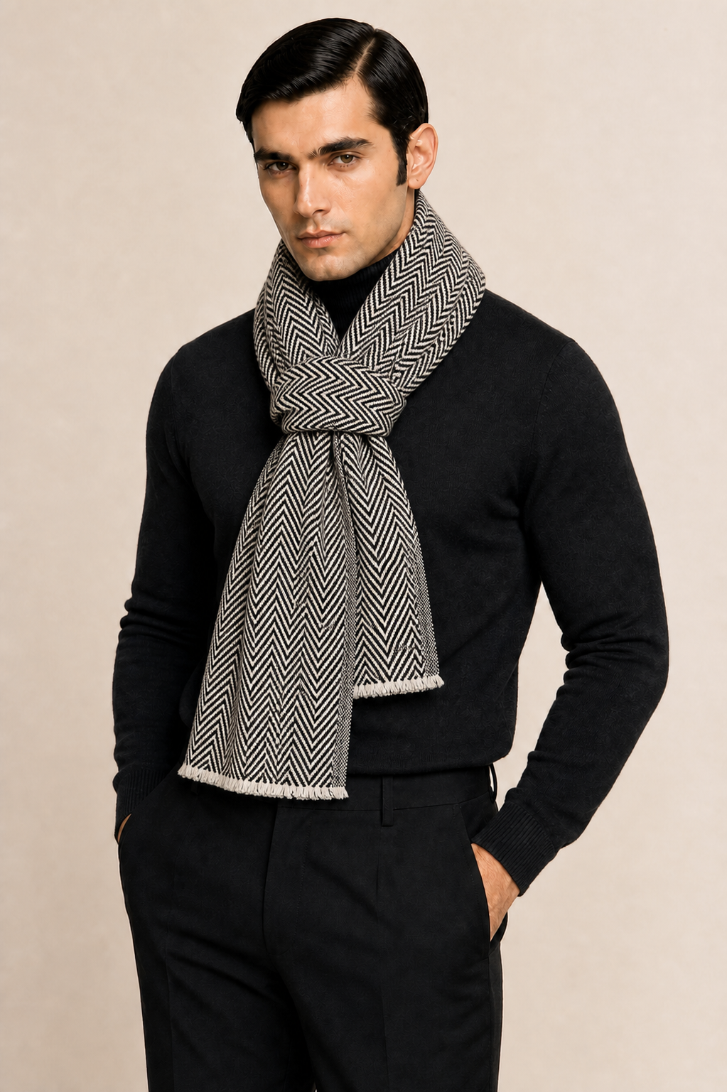 Chevron Core - Fine Wool Chevron Weave Muffler