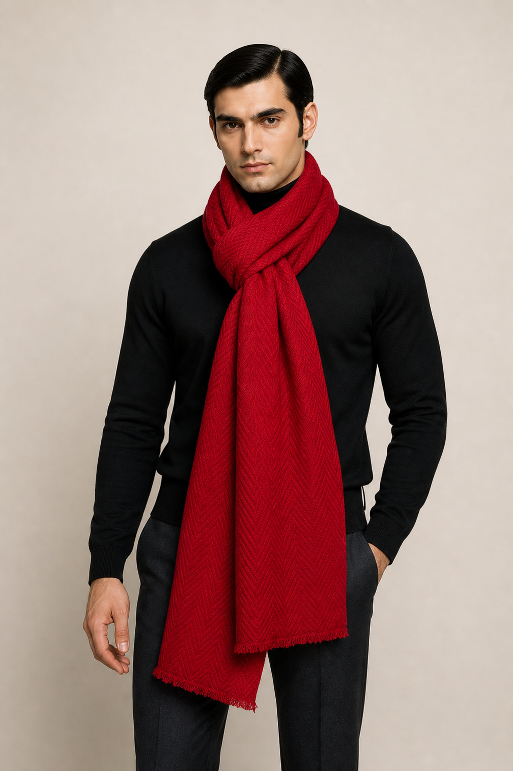 Chevron Core - Fine Wool Chevron Weave Muffler