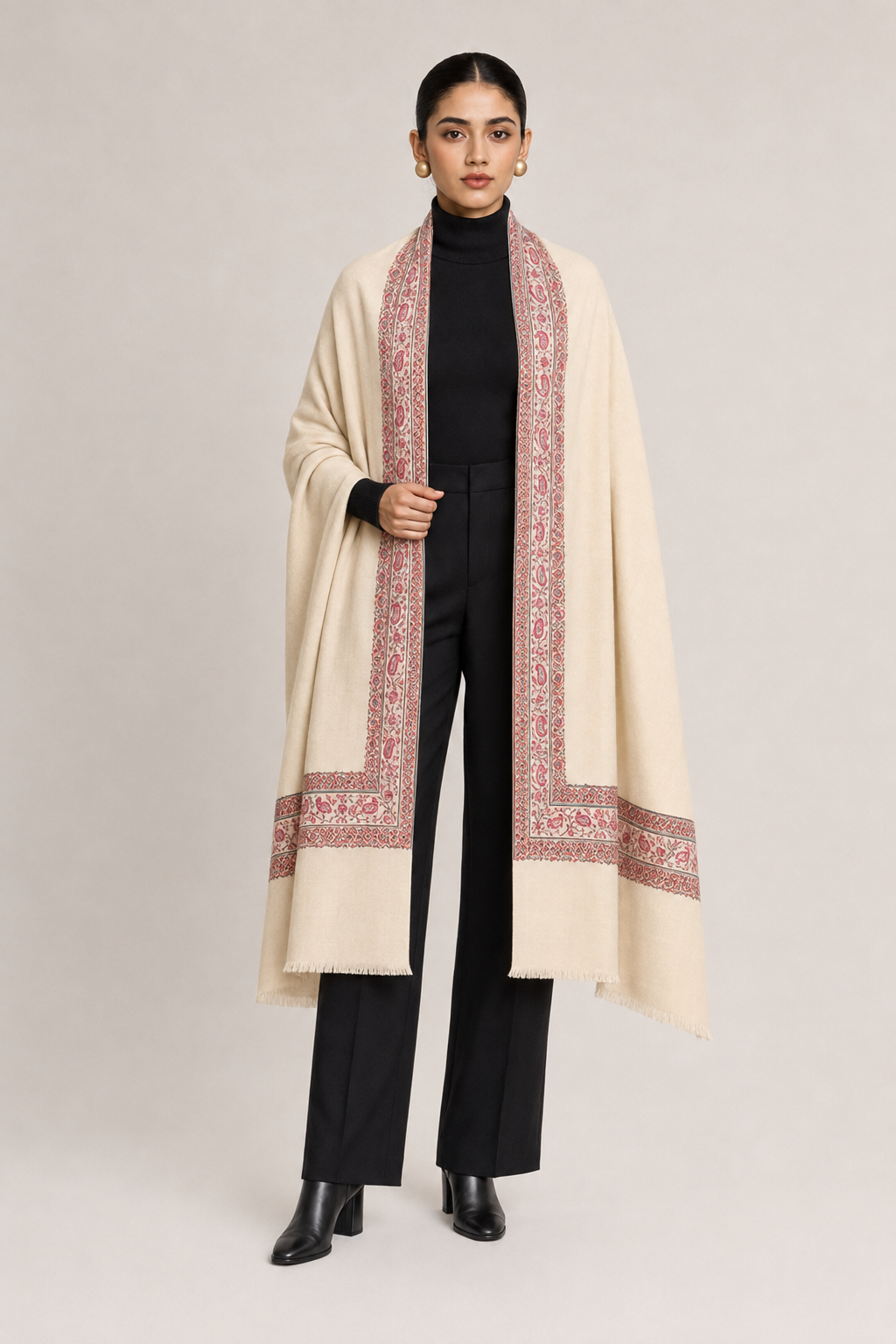 Cashmina Royal - Cashmina Double Hashi Border Shawl
