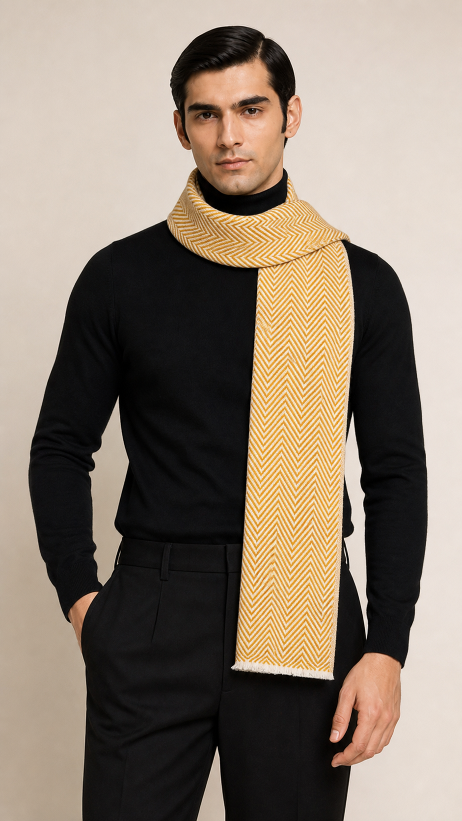 Chevron Core - Fine Wool Chevron Weave Muffler