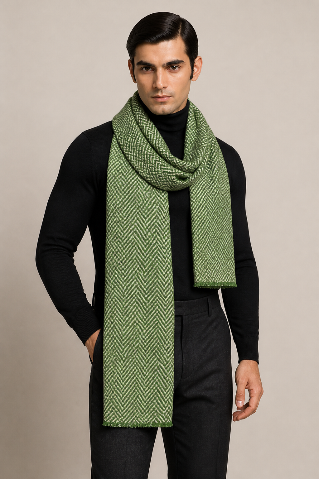 Chevron Core - Fine Wool Chevron Weave Muffler