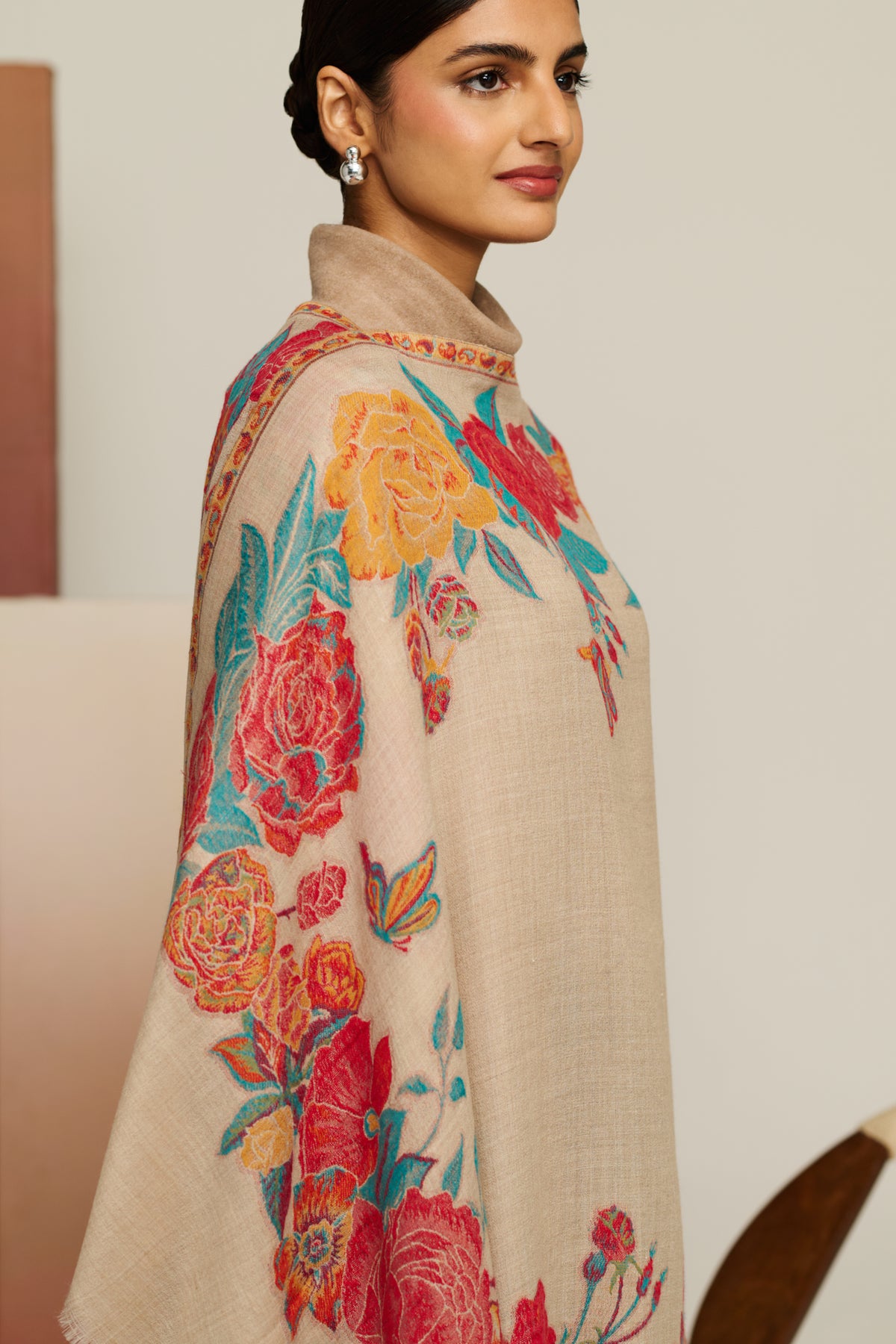 Paisley Flip - Reversible Paisley Border Stole