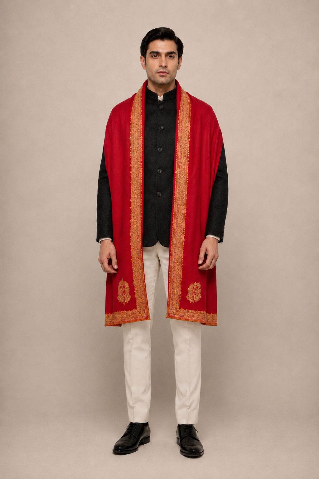 Hashi Grande - Cashmina Big Hashi Border Shawl