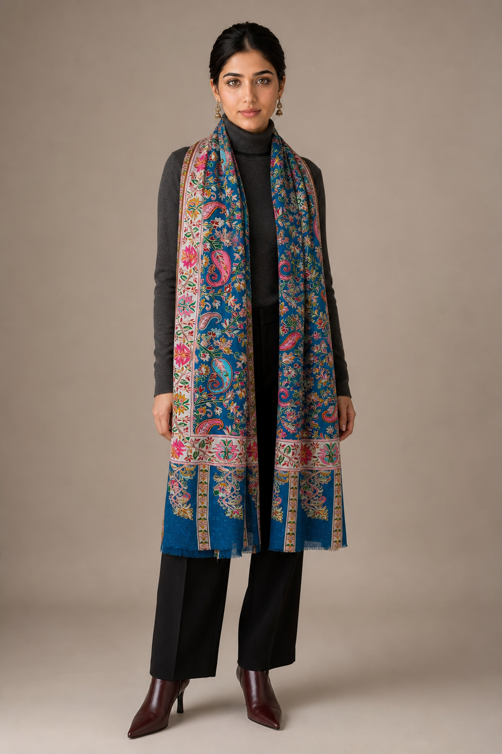 Kalamkari Heritage - Fine Wool Kalamkari Shawl