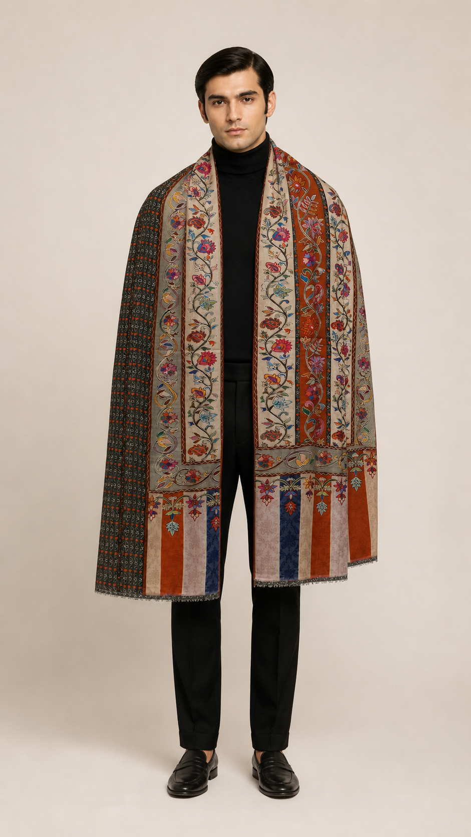 Kalamkari Heritage - Fine Wool Kalamkari Shawl